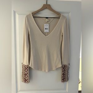 Free People waffle shirt